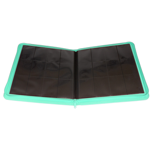 Palms Off Gaming - 12 Pocket Zip Trading Card Binder Stealth - Turquoise