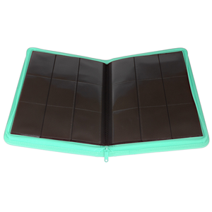 Palms Off Gaming - 9 Pocket Zip Trading Card Binder Stealth - Turquoise