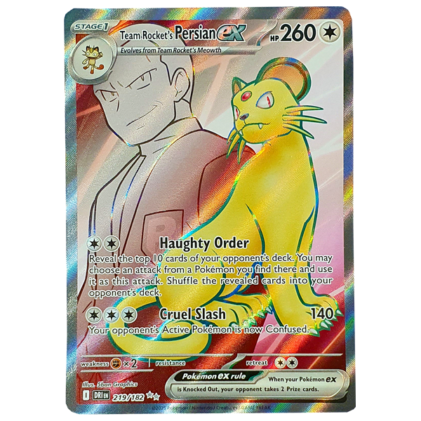 POKÉMON TCG - Team Rocket's Persian ex Ultra Rare - 219/182