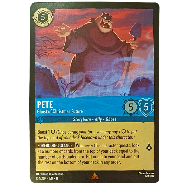 Disney Lorcana TCG - Pete Ghost of Christmas Future - 154/204 - Cold Foil