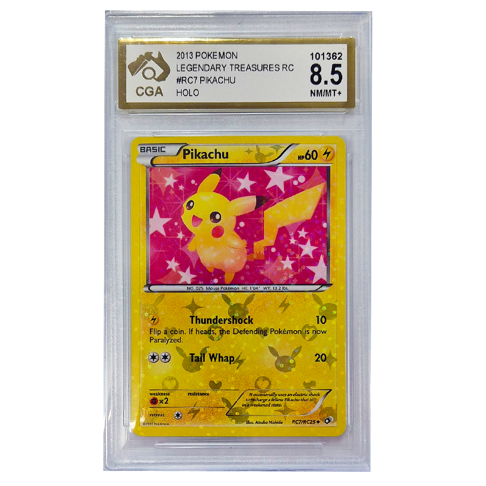 POKÉMON TCG - Pikachu Uncommon Holo Radiant Collection - RC7/RC25 - CGA Graded 8.5