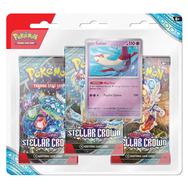 POKÉMON TCG - Scarlet & Violet Stellar Crown - Three Booster Blister - Latias