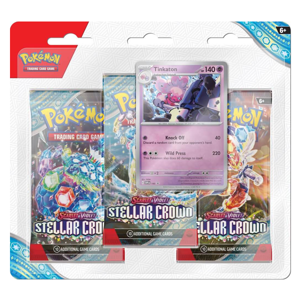 POKÉMON TCG - Scarlet & Violet Stellar Crown - Three Booster Blister - Tinkaton