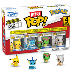 Pokemon - Pikachu, Vaporeon, Caterpie, & Cubone Bitty Pop! Vinyl Figure 4-Pack