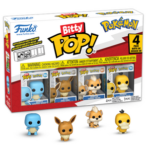 Pokemon - Squirtle, Eevee, Growlithe, & Psyduck Bitty Pop! Vinyl Figure 4-Pack