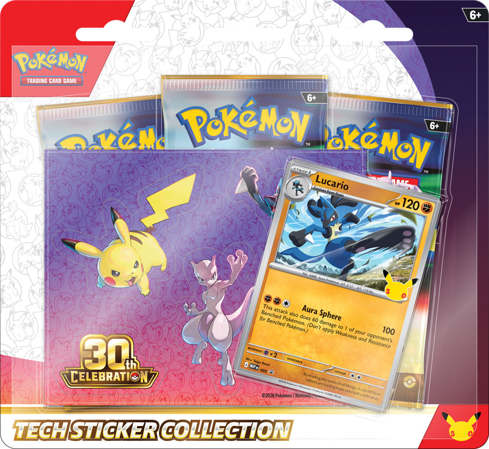 PRE-ORDER Pokemon - 30th Celebration Tech Sticker Collection (Assorted) - PRE ORDER - LIMIT 1 PER PERSON - SC MEMBERS ONLY
