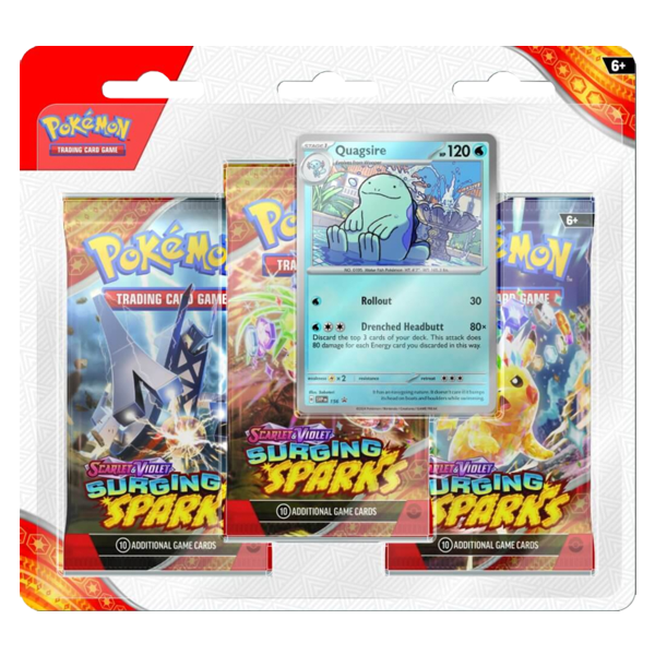 POKÉMON TCG - Scarlet & Violet Surging Sparks - Three Booster Blister - Quagsire