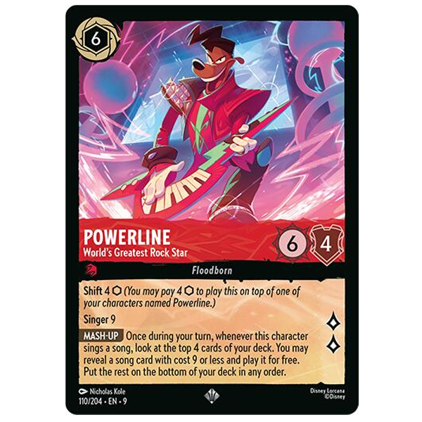 Disney Lorcana TCG - Powerline World's Greatest Rock Star - 110/204 Hero Stash Disney Lorcana TCG - Powerline World's Greatest Rock Star - 110/204 Hero Stash