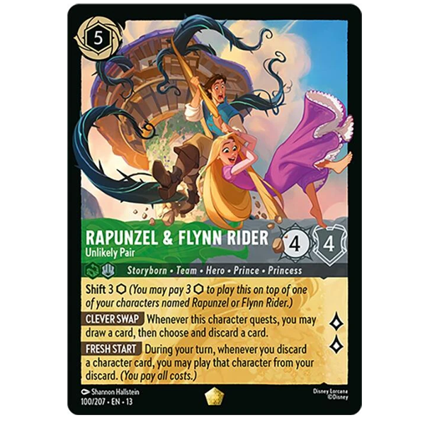 Disney Lorcana TCG - Rapunzel & Flynn Rider Unlikely Pair - 100/204
