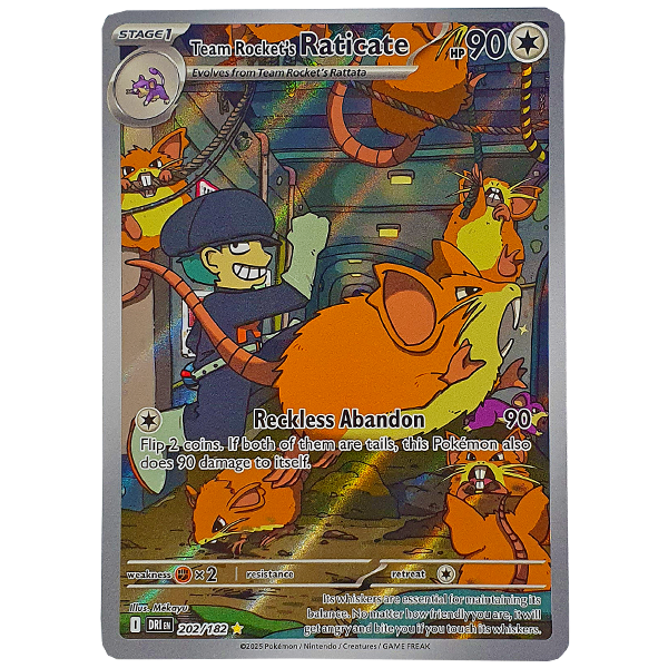 POKÉMON TCG - Team Rocket's Raticate Illustration Rare - 202/182
