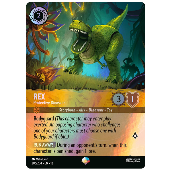 Disney Lorcana TCG - Rex Protective Dinosaur - 206/204 - Epic