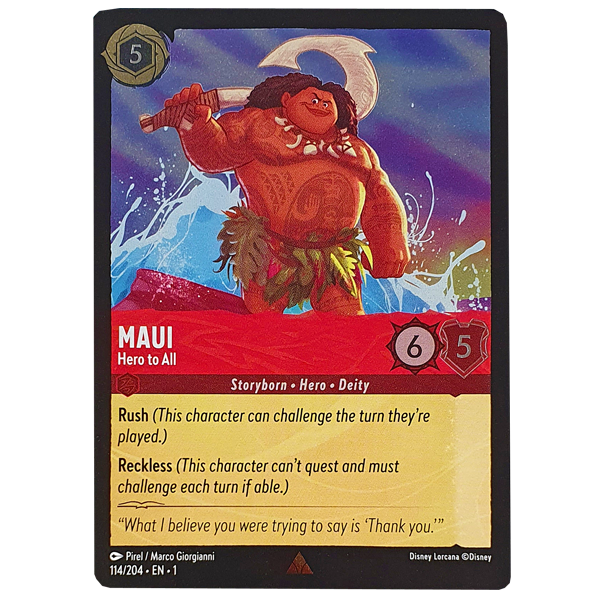 Disney Lorcana TCG - Maui Hero to All - 114/204 - Cold Foil