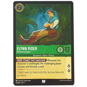 Disney Lorcana TCG - Flynn Rider Charming Rogue - 74/204 - Cold Foil