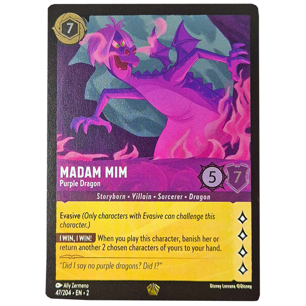 Disney Lorcana TCG - Madam Mim Purple Dragon - 47/204 - Cold Foil