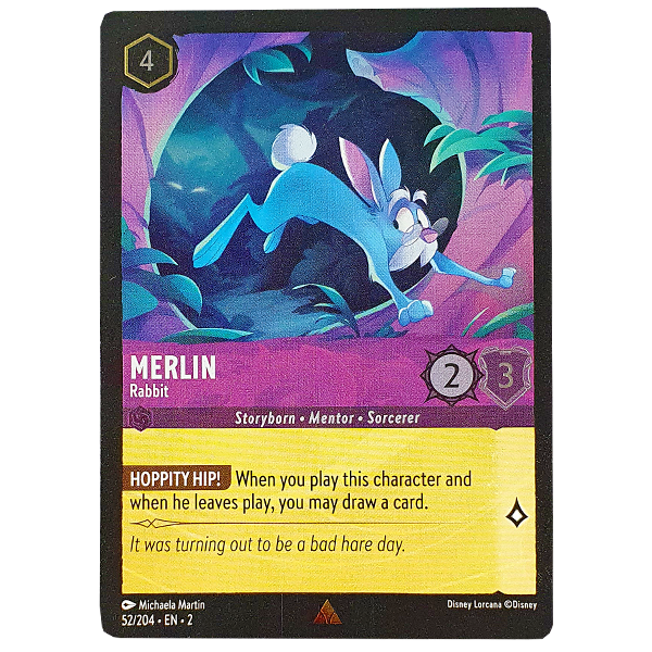 Disney Lorcana TCG - Merlin Rabbit - 52/204 - Cold Foil Hero Stash Disney Lorcana TCG - Merlin Rabbit - 52/204 - Cold Foil Hero Stash
