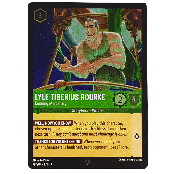 Disney Lorcana TCG - Lyle Tiberius Rourke Cunning Mercenary - 78/204 - Cold Foil