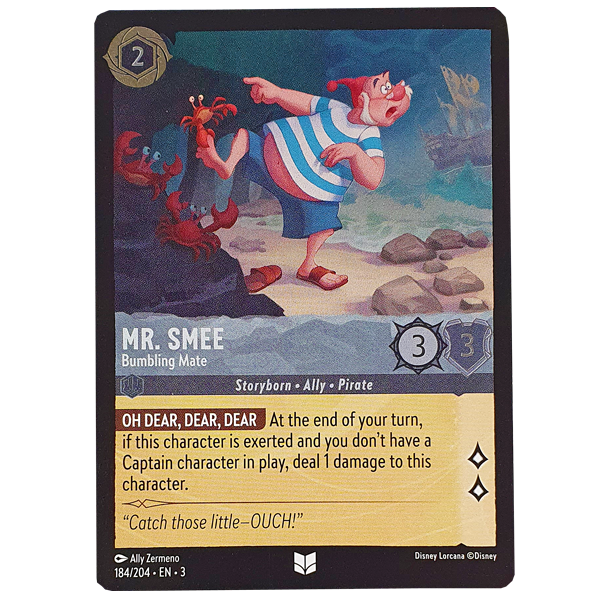 Disney Lorcana TCG - Mr. Smee Bumbling Mate - 184/204 - Cold Foil