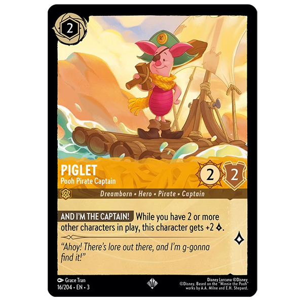 Disney Lorcana TCG - Piglet Pooh Pirate Captain - 16/204