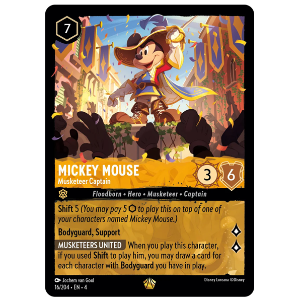 Disney Lorcana TCG - Mickey Mouse Musketeer Captain - 16/204