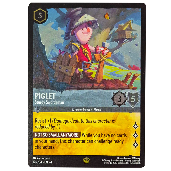 Disney Lorcana TCG - Piglet Sturdy Swordsman - 191/204 - Cold Foil