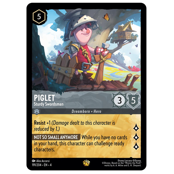 Disney Lorcana TCG - Piglet Sturdy Swordsman - 191/204