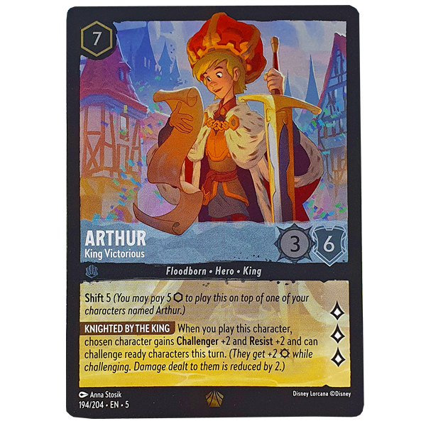 Disney Lorcana TCG - Arthur King Victorious - 194/204 - Cold Foil