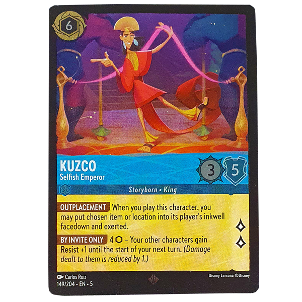 Disney Lorcana TCG - Kuzco Selfish Emperor - 149/204 - Cold Foil