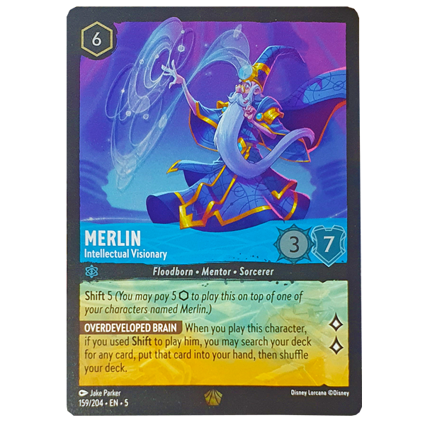 Disney Lorcana TCG - Merlin Intellectual Visionary - 159/204 - Cold Foil