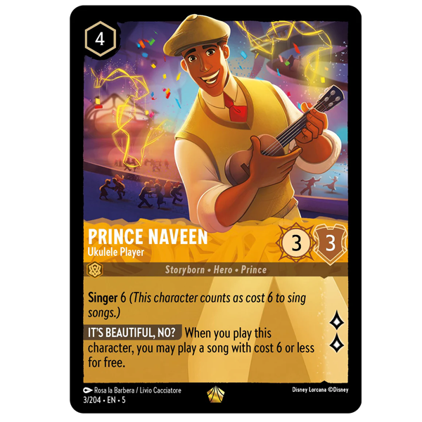 Disney Lorcana TCG - Prince Naveen Ukulele Player - 3/204