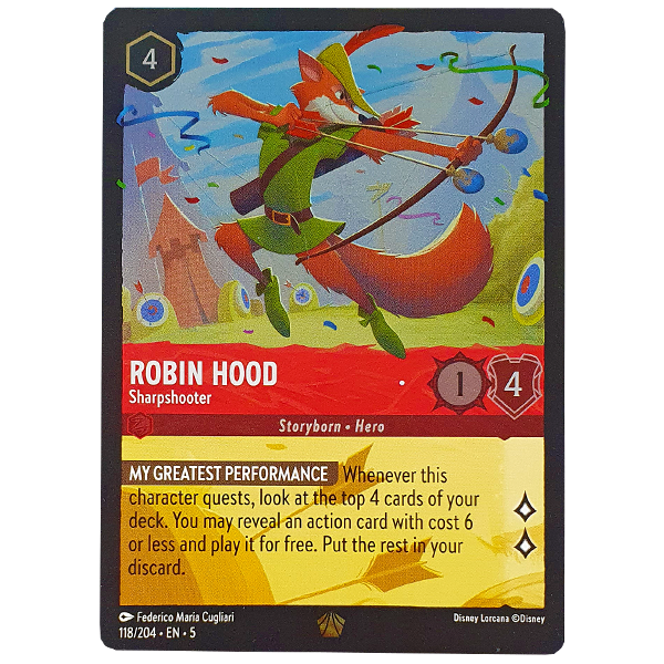 Disney Lorcana TCG - Robin Hood Sharpshooter - 118/204 - Cold Foil