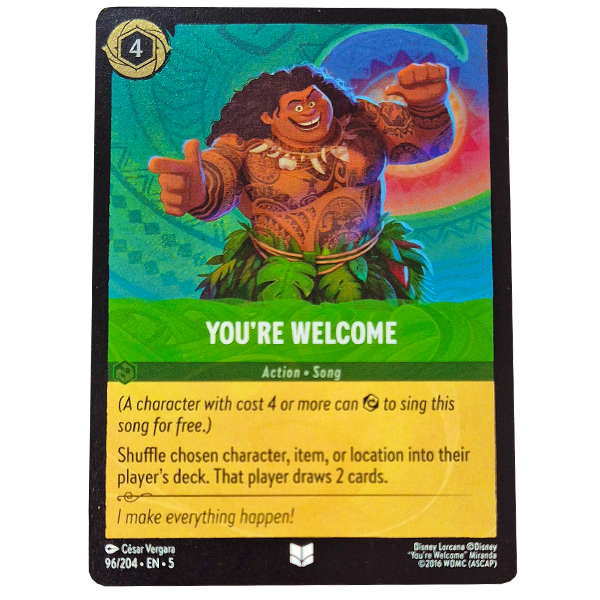 Disney Lorcana TCG - You're Welcome - 96/204 - Cold Foil Hero Stash Disney Lorcana TCG - You're Welcome - 96/204 - Cold Foil Hero Stash