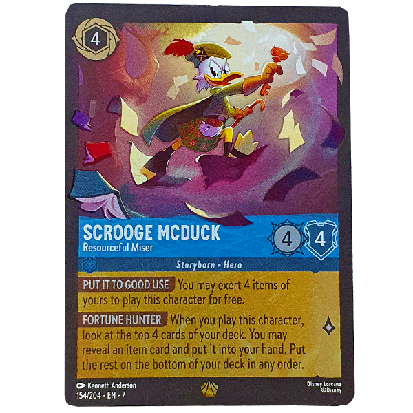 Disney Lorcana TCG - Scrooge McDuck Resourceful Miser - 154/204 - Cold Foil