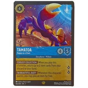 Disney Lorcana TCG - Tamatoa Happy as a Clam - 162/204 - Cold Foil