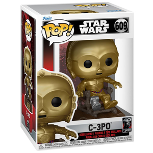 Star Wars: Return of the Jedi - C-3PO on Ewok Throne 40th Anniversary US Exclusive Pop! Vinyl Figure
