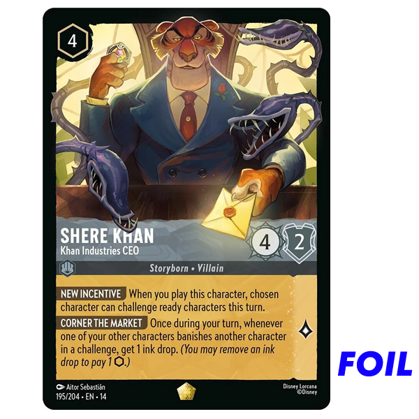Disney Lorcana TCG - Shere Khan Khan Inustries CEO - 195/204 - Cold Foil