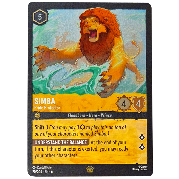 Disney Lorcana TCG - Simba Pride Protector - 20/204 - Legendary - Cold Foil