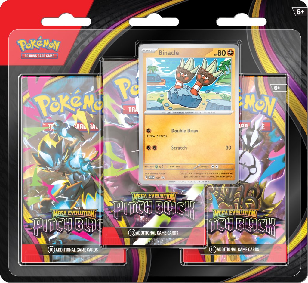 PRE-ORDER Pokemon - Mega Evolution Pitch Black - 3-Pack Blister - PRE ORDER - LIMIT 1 PER PERSON