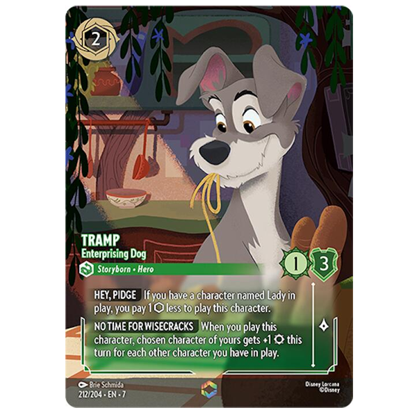 Disney Lorcana TCG - Tramp Enterprising Dog - 212/204 - Enchanted