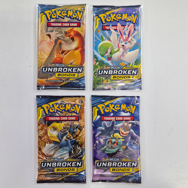 POKÉMON TCG - Sun & Moon Unbroken Bonds - Sealed Booster Packs Art Set (Set of 4 Packs)