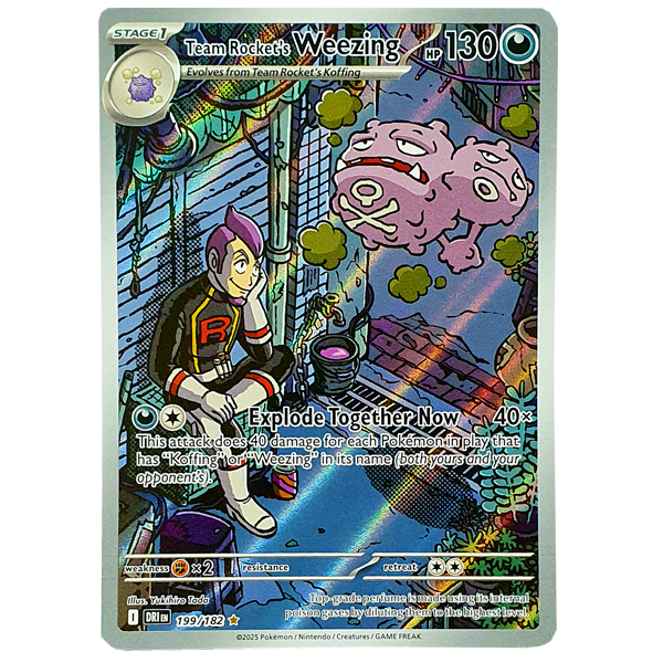 POKÉMON TCG - Team Rocket's Weezing Illustration Rare - 199/182