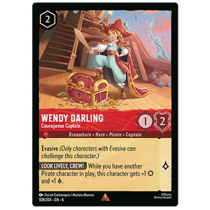 Disney Lorcana TCG - Wendy Darling Courageous Captain - 108/204 - Rare