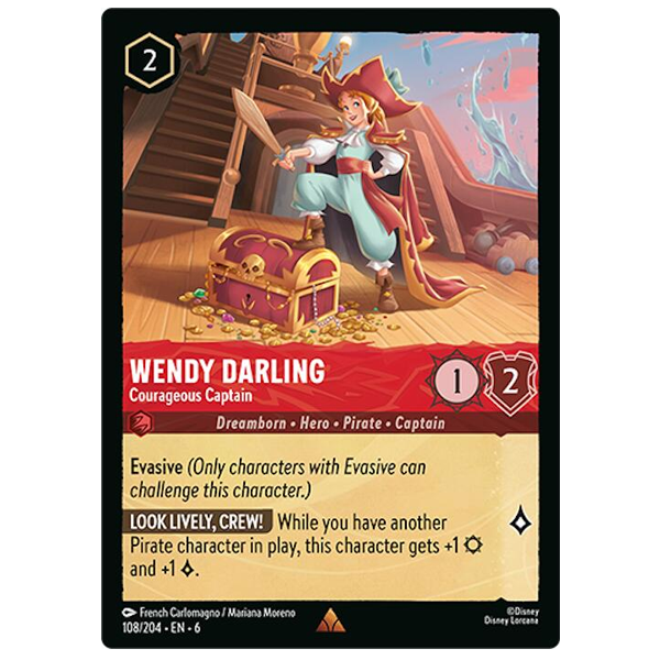 Disney Lorcana TCG - Wendy Darling Courageous Captain - 108/204 - Rare