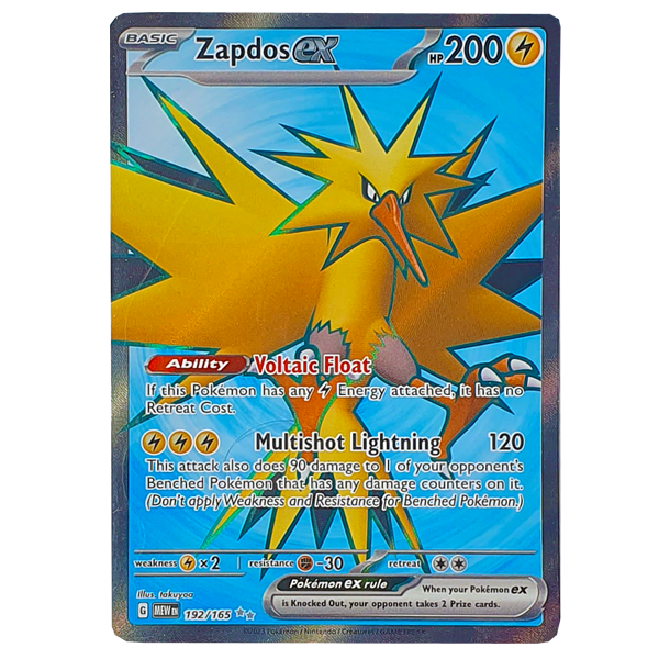 POKÉMON TCG - Zapdos EX Full Art Secret Rare - 192/165