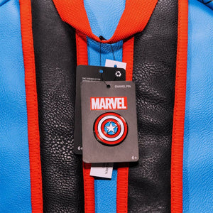 Captain America - Cosplay 18” Faux Leather Backpack with Enamel Pin