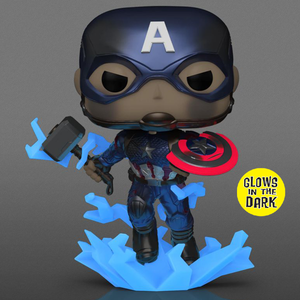 Avengers Endgame - Captain America with Mjolnir Metallic Glow US Exclusive Pop! Vinyl Figure