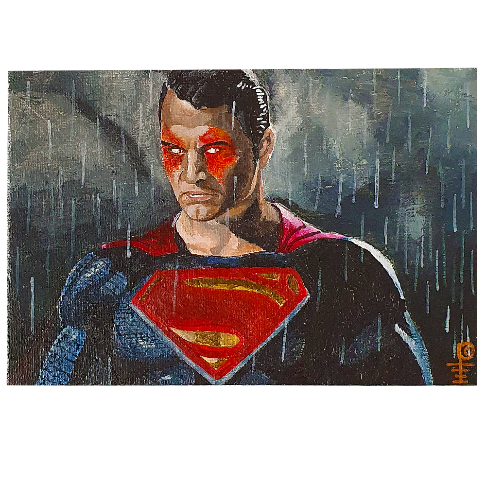 Artwork - Acyrlic Painting 6"x4" - 'Heat Vision Superman'