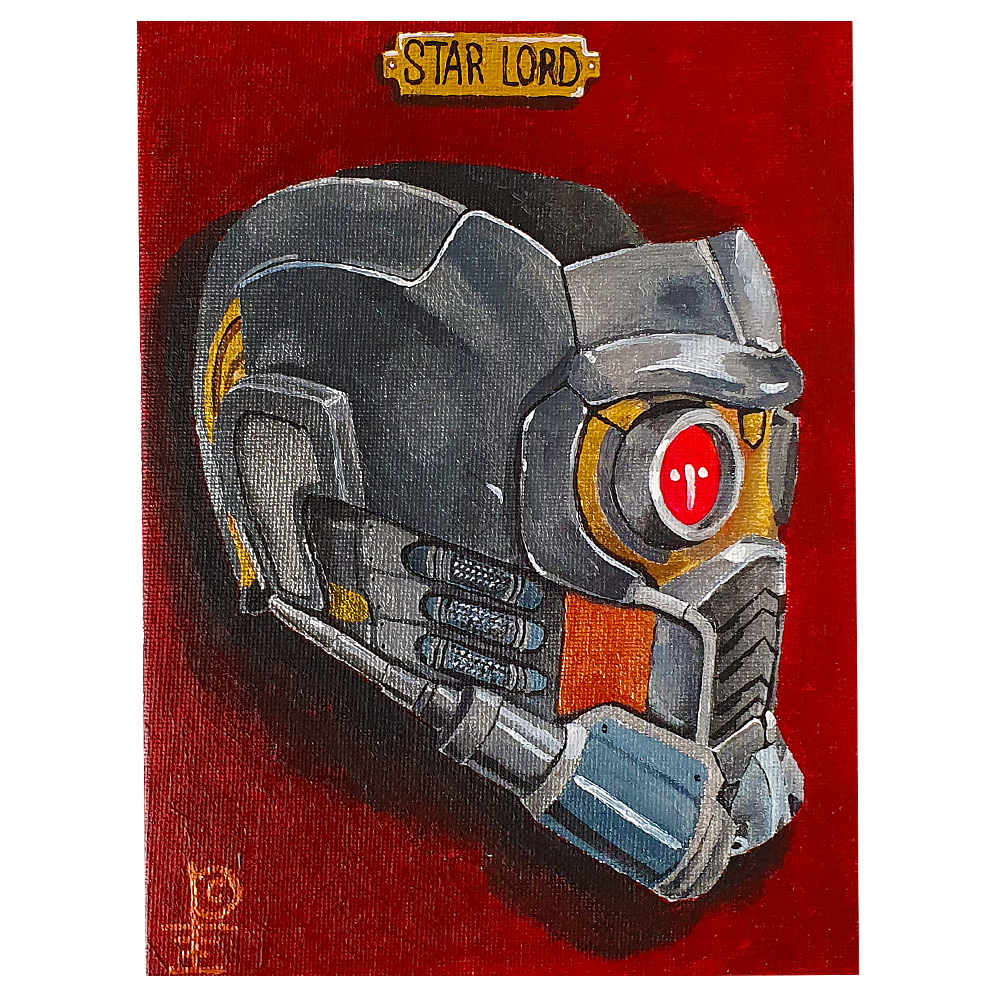 Artwork - Acyrlic Painting 6"x8" - 'Star Lords Helmet'