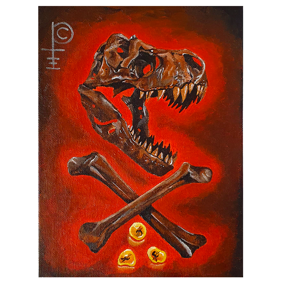 Artwork - Acyrlic Painting 6"x8" - 'T-Bones'
