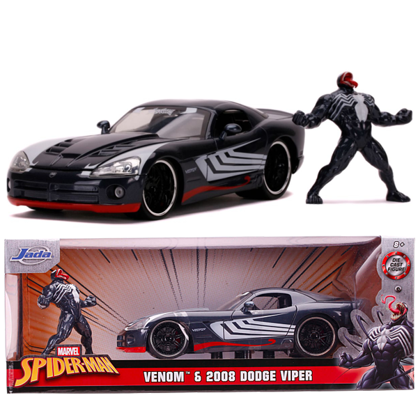 Spider-Man - 2008 Dodge Viper 1:24 Scale Die-Cast Car Replica with Venom Figure