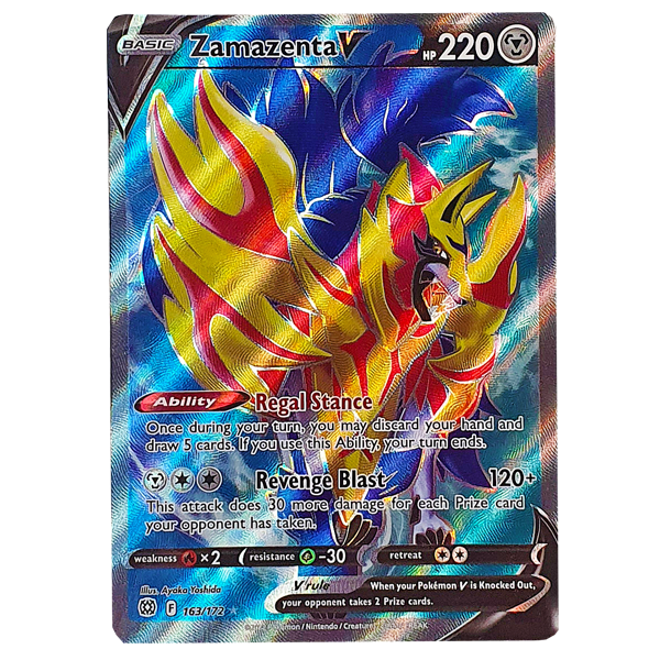 POKMON TCG - Zamazenta Full Art Ultra Rare - 163/172 Hero Stash POKMON TCG - Zamazenta Full Art Ultra Rare - 163/172 Hero Stash